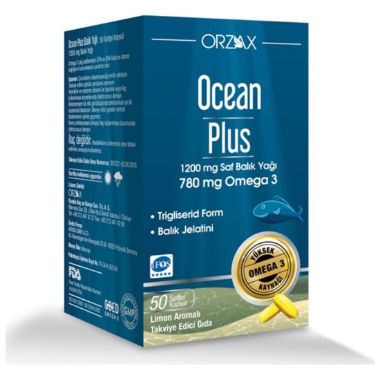 Omega 3 Capsules, Ocean Plus Fish Oil Capsules 1200 mg, Omega 780 mg, 30 Soft gels Capsules