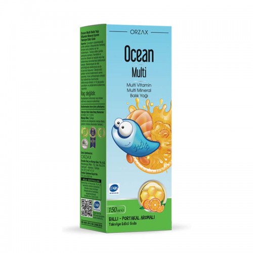 Ocean Multi Vitamins Minerals Omega 3 Fish Oil Kids Syrup Honey and Orange Flavored 150 ml Ocean Multi Vitamins Minerals Omega 3 Fish Oil Kids Syrup Honey and Orange Flavored 150 ml