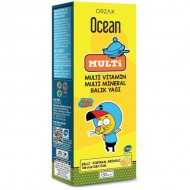 Ocean Multi شراب زيت السمك والفيتامينات المتعددة لتقوية مناعة ونمو الاطفال, اوميغا 3, 11 فيتامين, 5 معادن, نكهة العسل والبرتقال, 150 مل