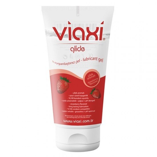 Viaxi Gilde Sexual Lubricant, Strawberry Flavored Sex Lubes Gel, Health Lubricant, 100% Condom Compatible, 100ml, 3.3814 oz