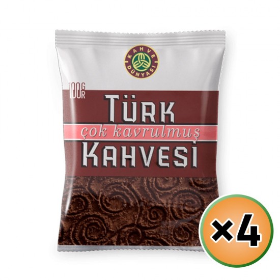 Turkish Coffee, Kahve Dunyasi Coffee, Coffee World, Dark Roast Coffee, 4 × 100, 400 gr