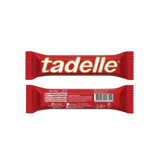 Tadelle Hazelnut Filled Milk Chocolate 30g x 20pcs, Turkish Chocolate, Halal-Certified and Delicious