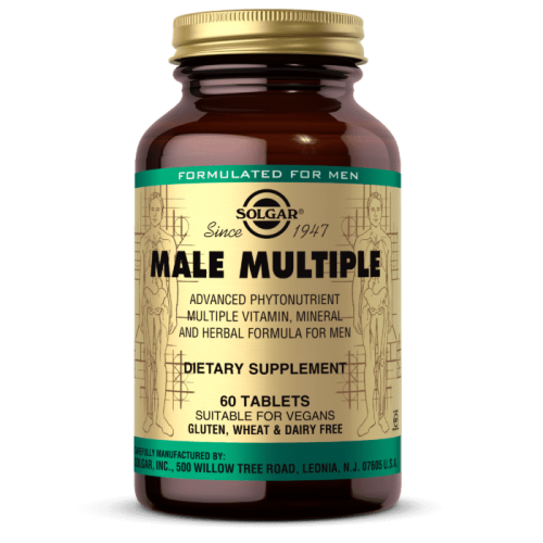 Solgar Male Multiple Vitamins, Multivitamin, Mineral & Herbal Formula for Men 60 Tablets  Solgar Male Multiple Vitamins, Multivitamin, Mineral & Herbal Formula for Men 60 Tablets