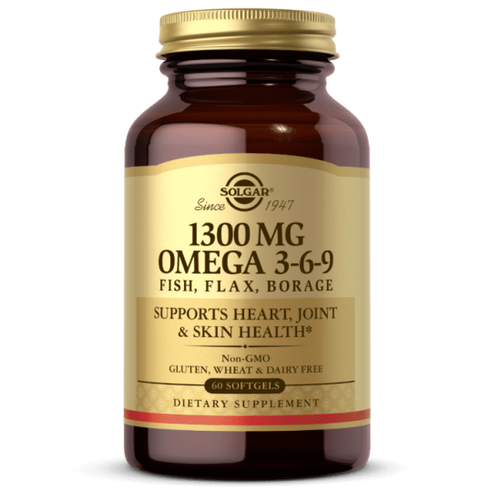 Solgar, Omega 3-6-9, 1300 mg, Fish Flax Borage Oil, 60 Softgels