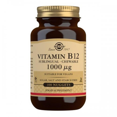 Solgar, Vitamin B12 1000 mcg, 100 Sublingual Chewable Nuggets Solgar, Vitamin B12 1000 mcg, 100 Sublingual Chewable Nuggets
