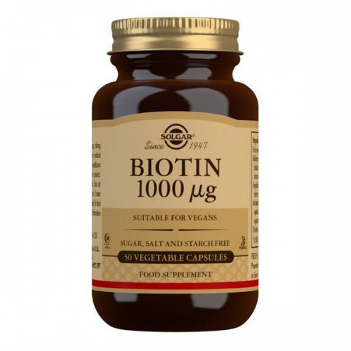Solgar, Biotin, 1000 mcg, 50 Vegetable Capsules Solgar, Biotin, 1000 mcg, 50 Vegetable Capsules