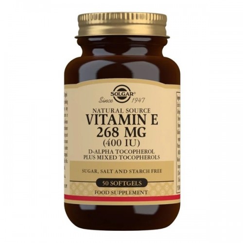 Solgar, Naturally Sourced Vitamin E, 268 mg 400 IU, 50 Softgels Solgar, Naturally Sourced Vitamin E, 268 mg 400 IU, 50 Softgels