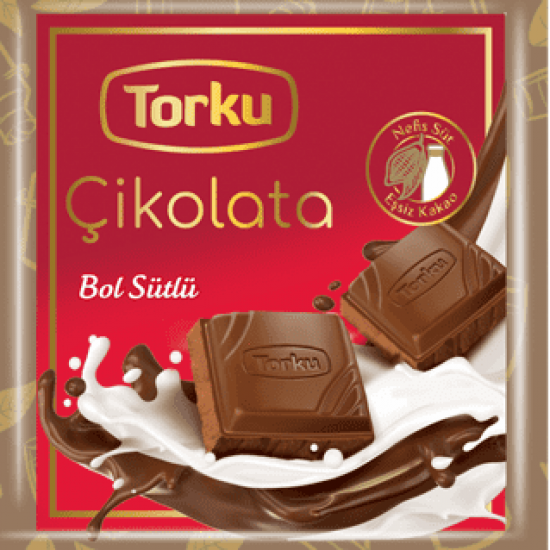 TURKEY CHOCOLATE Bars - TORKU Milk Chocolate 65gr (Pack of 6) 