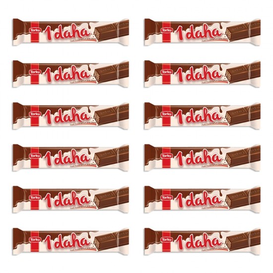 TURKEY CHOCOLATE - TORKU No: 1 Daha Milk Chocolate Filled in Wafer With Hazelnut Cream 38gr (Pack of 12) 