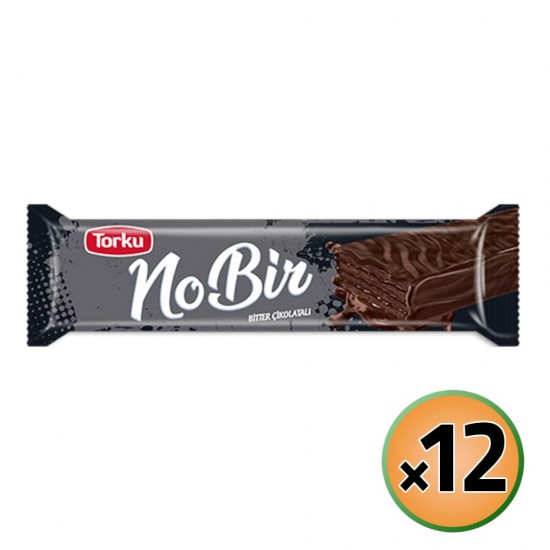 TURKEY CHOCOLATE - TORKU No: 1 Dark Chocolate Coated Wafer 35gr (Pack of 12) 