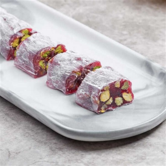 Hafez Mustafa Turkish Delight, Pistachio Pomegranate Rolled Wick Delight 300 g 10.58 oz