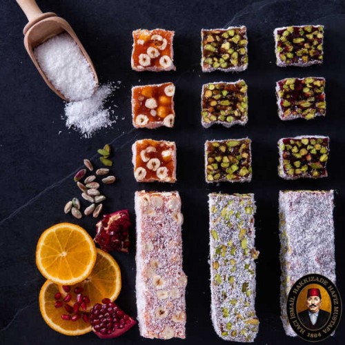 Hafez Mustafa Turkish Delight, Pomegranate Pistachio Croquant Delight 300 g 10.58 oz Hafez Mustafa Turkish Delight, Pomegranate Pistachio Croquant Delight 300 g 10.58 oz