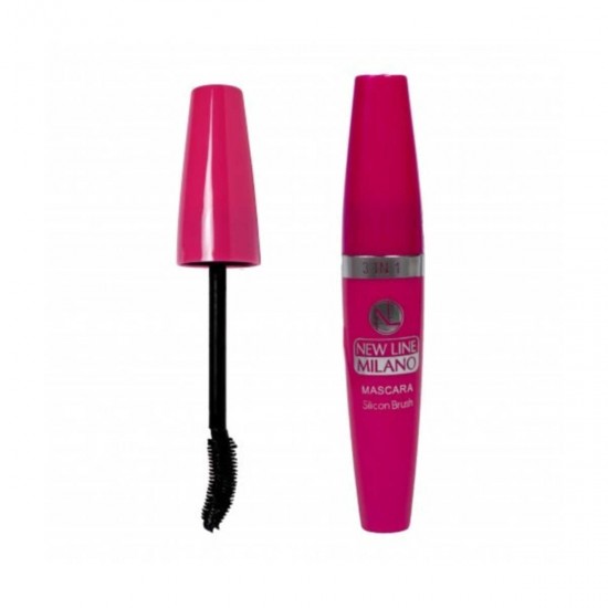 NEWLİNE Milano Mascara 3 in 1 , Waterproof Fan Lashes Effect Volumizer Special Design Silicone Brush