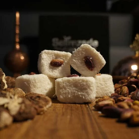 Turkattar Selimzade Turkish Delight White Turkish Delight With Pistachio 350 Gr 12 35 Oz