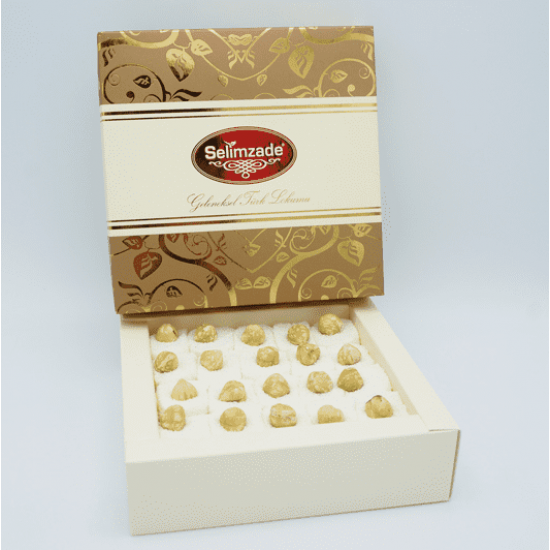 Selimzade Turkish Delight, White Turkish Delight with Hazelnut, 350 gr 12,35 oz.