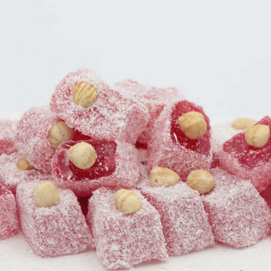 Selimzade Turkish Delight, Turkish Delight with Strawberry and Hazelnut, 400gr 14,11 oz.