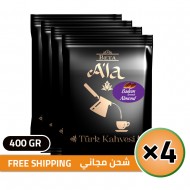 Beta A'la Turkish Coffee with Almond, Traditional Turkish Coffee, FREE SHIPPING, 4 × 100, 400 gr