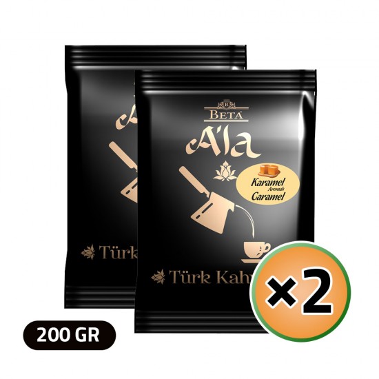 Beta A'la Turkish Coffee with Caramel, Traditional Turkish Coffee, 2 × 100, 200 gr