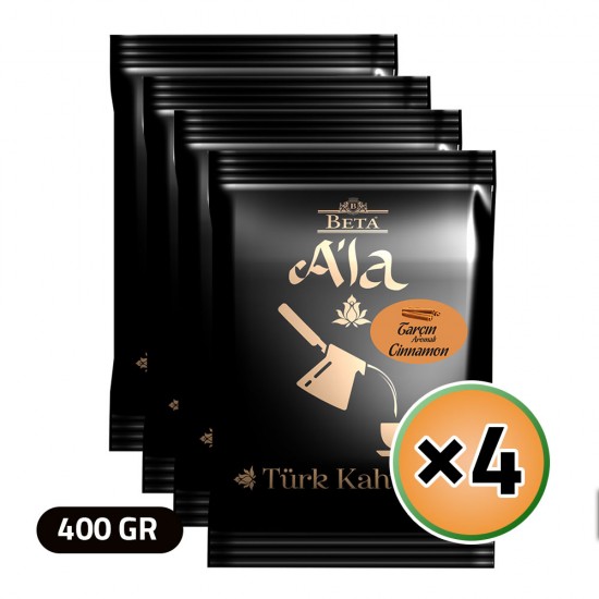 Beta A'la Turkish Coffee with Cinnamon, Traditional Turkish Coffee, 4 × 100, 400 gr