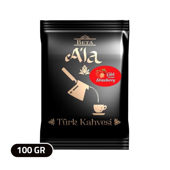 Beta A'la Turkish Coffee Strawberry flavored , Traditional Turkish Coffee, 100 gr
