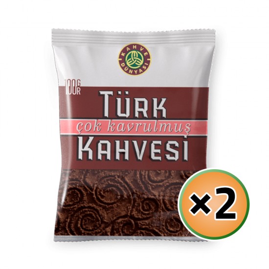 Turkish Coffee, Kahve Dunyasi Coffee, Coffee World, Dark Roast Coffee, 2 × 100, 200 gr