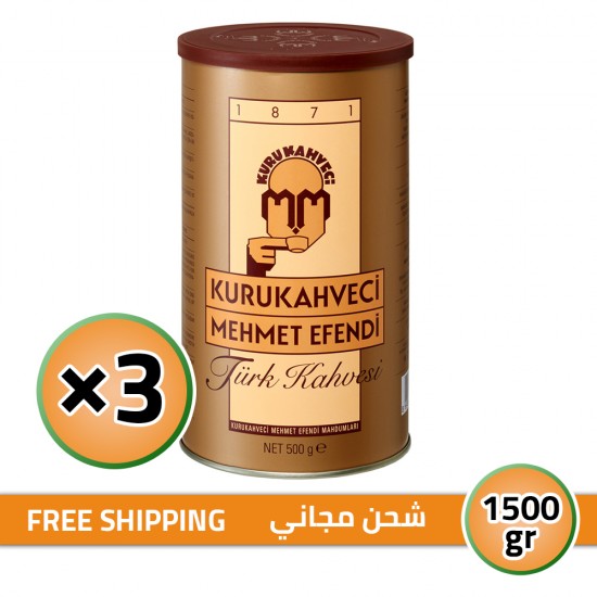 Turkish Coffee, Mehmet Efendi Turkish Coffee, Luxurious Taste, FREE SHIPPING, 3 × 500, 1500 gr