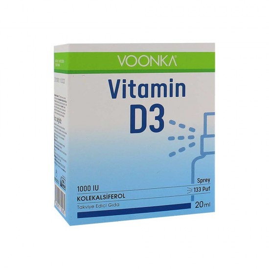 VOONKA Vitamin D3 Spray, Vitamin D3 1000 IU (25 mcg), 20 ml, 133 uses 