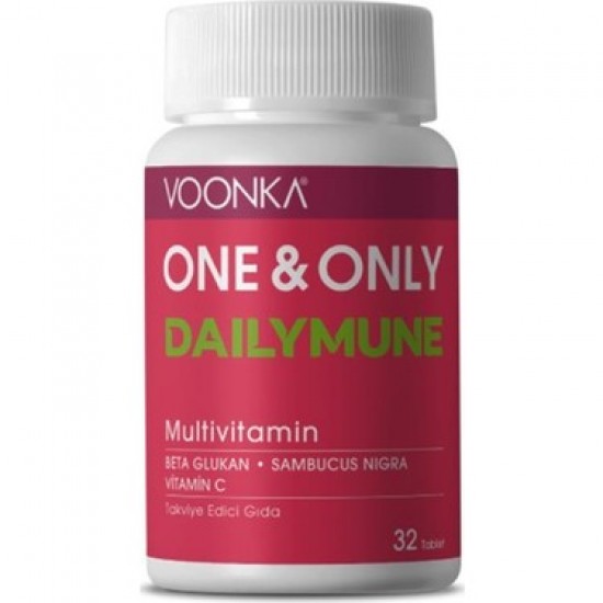 One & Only Dailymune, Sambucus Nigra Turkish Black Elderberry Extract, Beta Glucan 1.3 / 1.6, Zinc, Vitamin C D, 32 Tablets