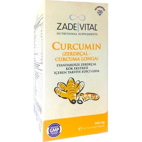 ZadeVital كوركومين خلاصة جذر الكركم القياسية, حارق للدهون, مكمل الصحة النفسية, مضاد التهاب,صديق الكولون, 500 ملغ, 60 كبسولة